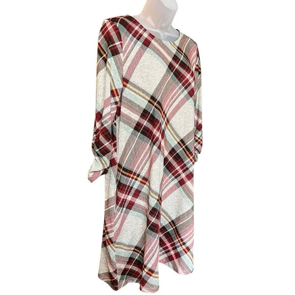 Cato Plaid Tartan Shift Dress w/ Pockets Sz M Cottagecore Autumn Academia Preppy - Picture 4 of 9